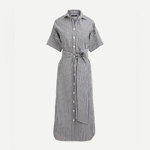 J. Crew Relaxed-fit short-sleeve cotton poplin shirt-dress in gingham